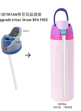 适用于OWALA 系列内装保温杯吸管tritan材质BPA FREE透明喝水吸管
