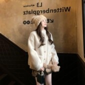 小香风立领水貂毛绒外套女环保皮草2025冬季 皮毛一体毛毛上衣 新款