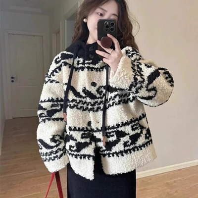 羊羔毛外套女2025冬新款皮毛一体