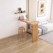 亚克力实木吧台桌家用长条玄关桌客厅日式 水吧隔断高脚桌椅组合