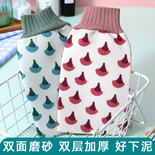 爱立花银杏搓澡手套双面粗砂