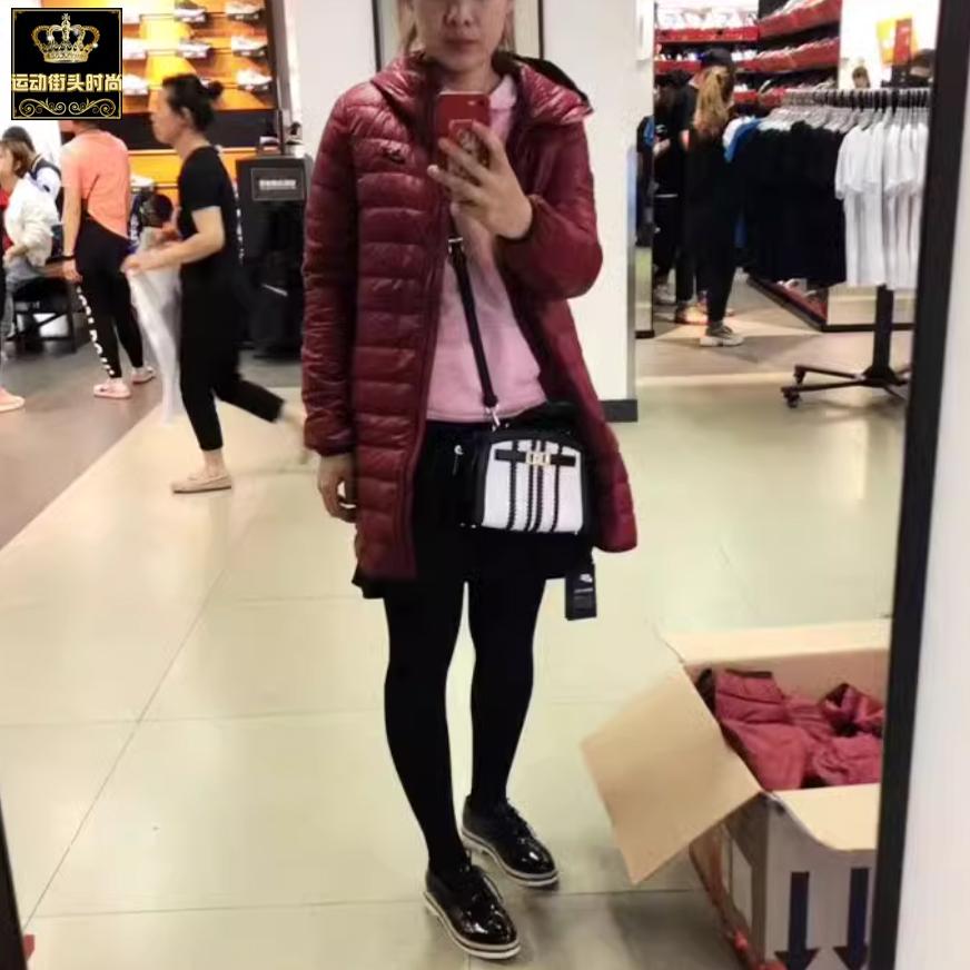 NIKE女超轻连帽运动中长款羽绒服