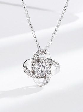 s925纯银四叶草项链简约永恒之星