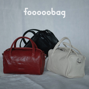 fooooobag植鞣系列「奶酪包」极简质感头层牛皮手拎斜挎包包