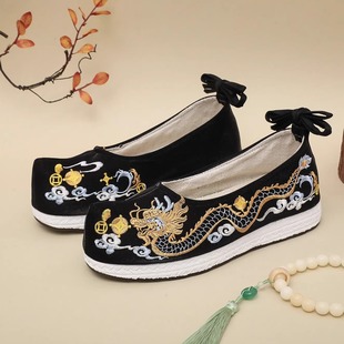 明制鞋子男古装男款绣花鞋中式弓鞋汉服婚鞋官兵摄影宫廷服装配鞋