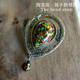 E04 古董玻璃首饰 日本中古vintage点彩琉璃合金胸针