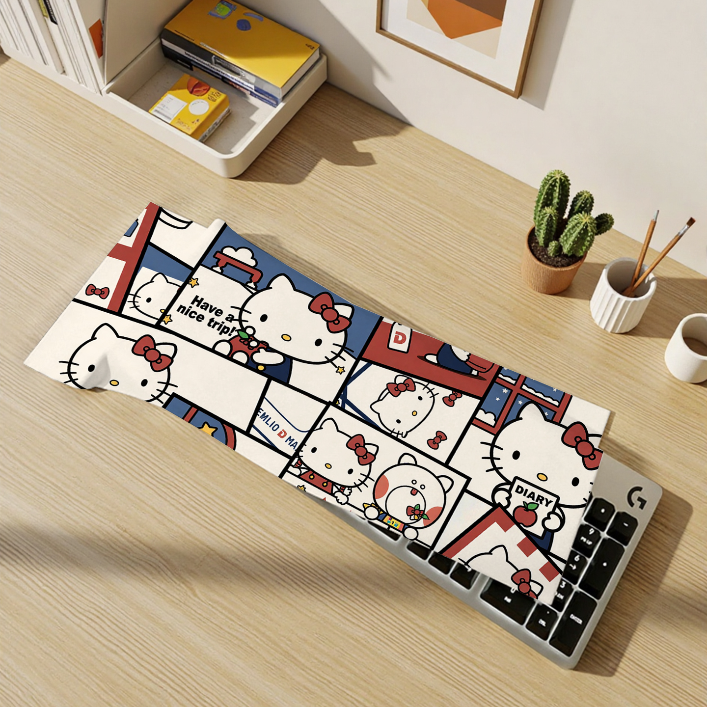 粉色少女风机械键盘防尘罩笔记本电脑遮灰盖布平板长条装饰小盖巾