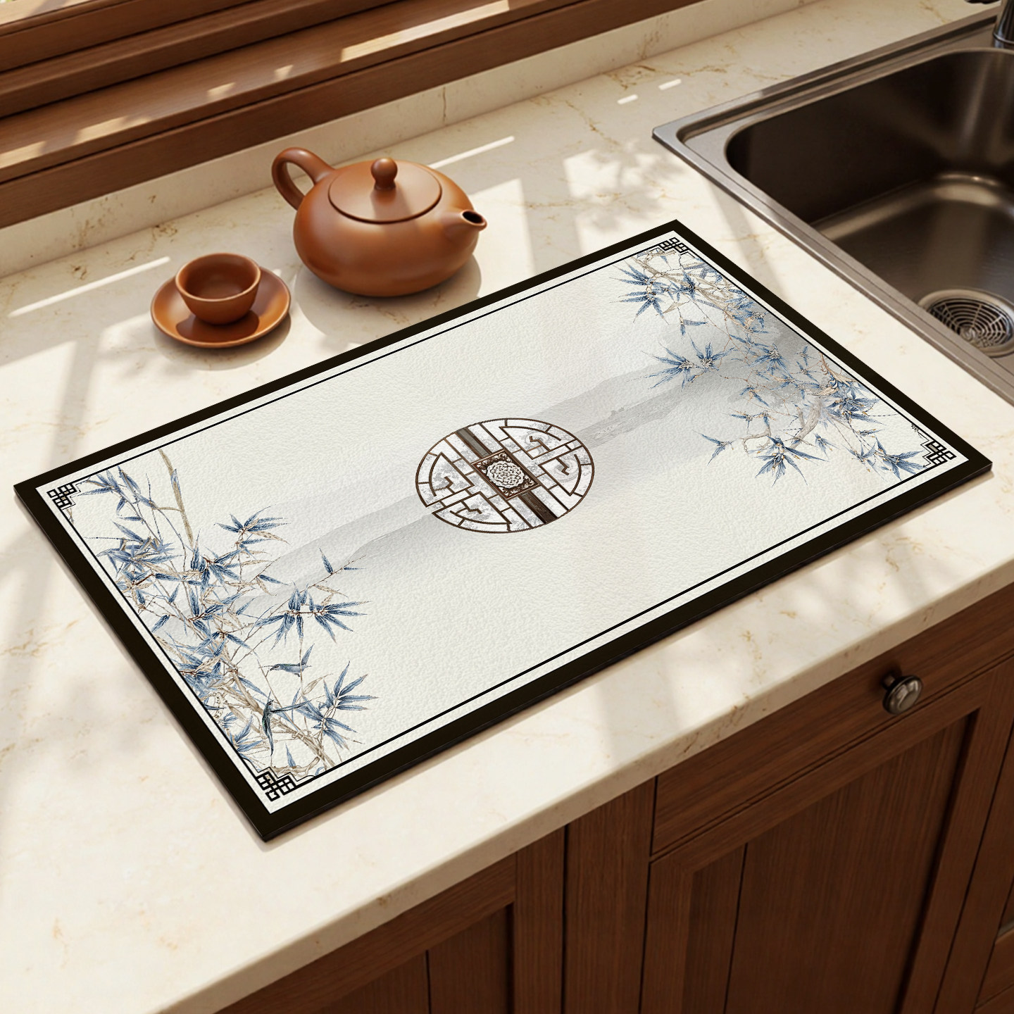 中式卫生间吸水防滑垫厨房台面洗碗池水槽硅藻泥沥水垫隔热保护垫,居家布艺,厨房地垫,淘宝优惠券,粉丝福利购,淘宝优惠卷