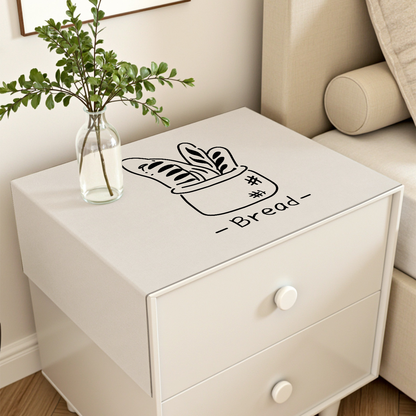 简约高级感卧室床头柜桌面盖布冰箱洗衣机微波炉顶部防尘罩盖巾