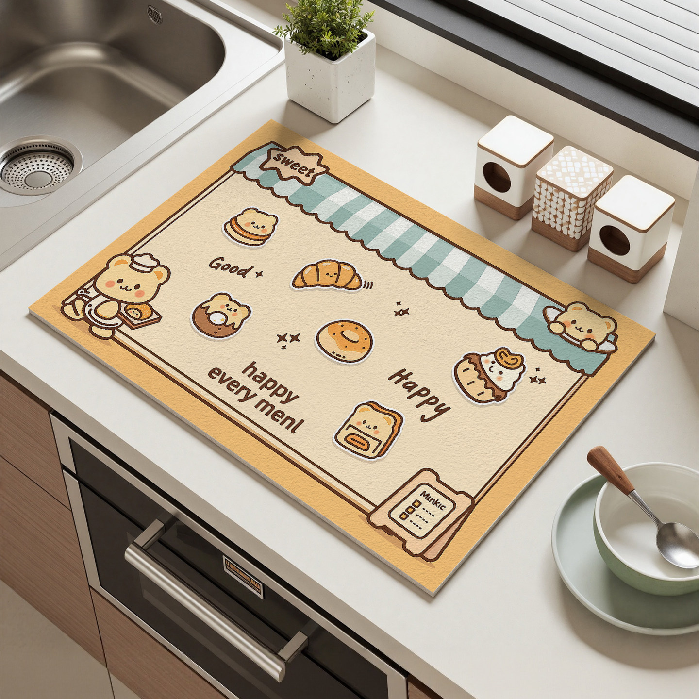 卡通洗手间水槽洗碗池保护垫厨房台面硅藻泥防滑隔热垫吸水沥水垫,居家布艺,厨房地垫,淘宝优惠券,粉丝福利购,淘宝优惠卷