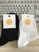 女袜 中筒袜黑色白色 二大爷墙裂推荐 基础款