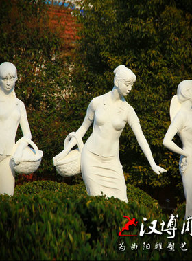 玻璃钢情景人物民俗雕像