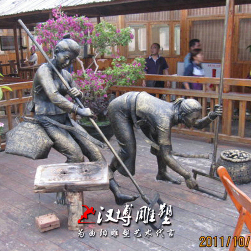 玻璃钢渔文化主题小品赶海打渔捕鱼人物铜雕定制城市园林古街景观