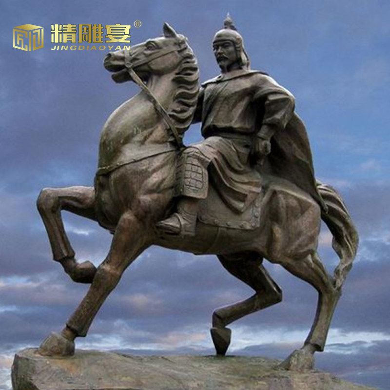 铸铜人物雕像户外大型骑马雕塑制作园林玻璃钢人物塑像广场铜雕