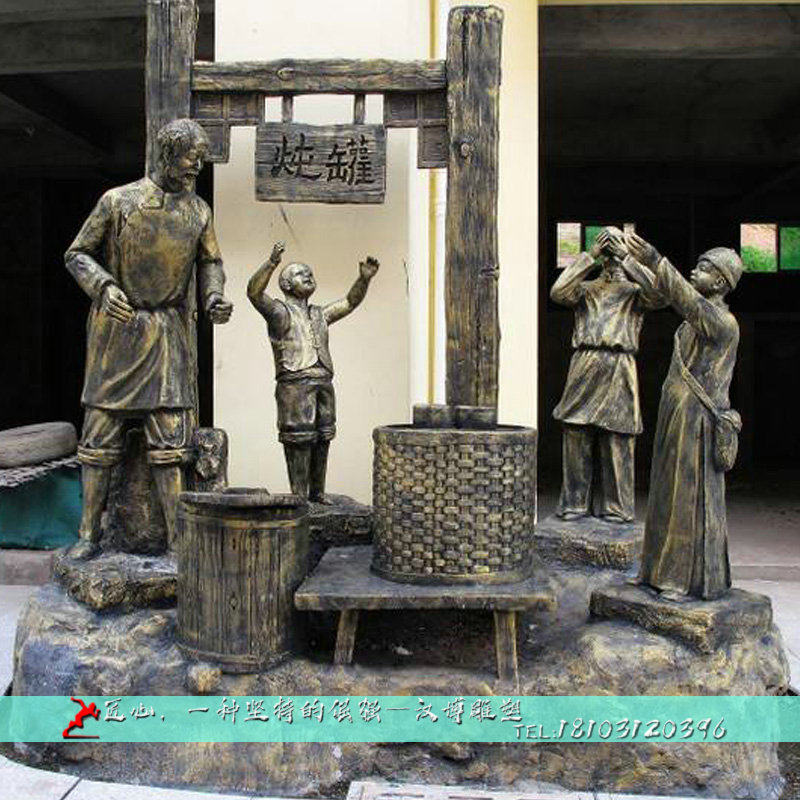 民俗文化人物铸铜小品雕像定制户外广场大型玻璃钢仿铜雕塑品摆件