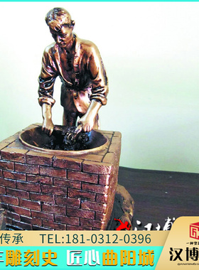 铸铜炒茶叶人物雕塑玻璃纤维户外景观茶文化主题劳动人物落地工艺