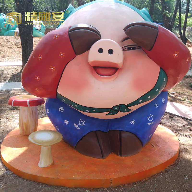 园林景观彩绘雕塑制作城市玻璃钢动物雕像广场大型卡通雕塑定制