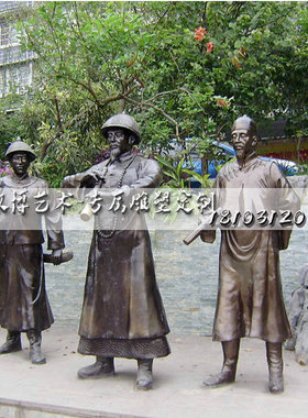 古代玻璃钢景观园林人物雕塑