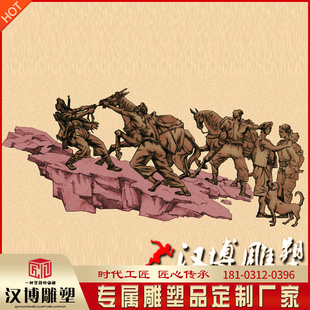 大型茶文化之乡马帮主题雕塑玻璃纤维古代运茶商人铜雕旅游风景区