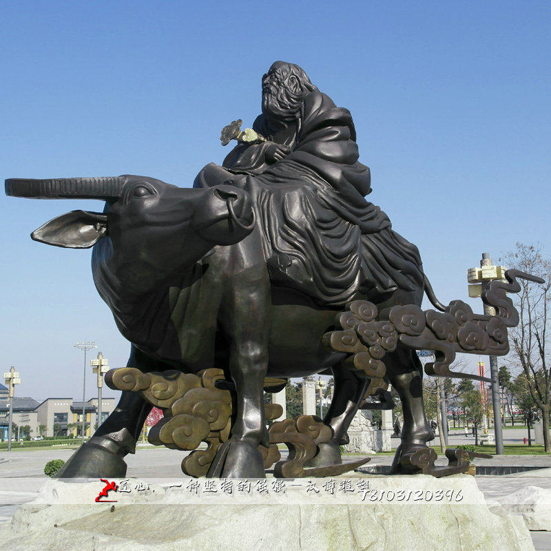 广场景观铜牛雕像户外大型人物骑牛雕塑园林艺术品雕塑玻璃钢仿铜