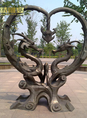 户外大型玻璃钢仿铜十二生肖龙雕像园林景观铸铜动物雕塑广场铜雕