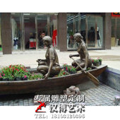 渔民雕塑渔船雕塑玻璃钢雕塑制作铸铜材质雕塑户外城市海边雕塑