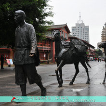 玻璃钢仿铜茶文化雕塑民俗装 饰茶马古道商队广场步行街工艺品摆件