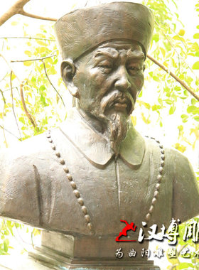 古代人物玻璃钢胸像景观雕塑