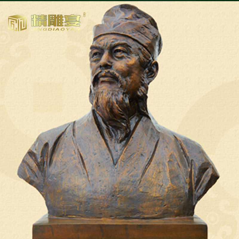 户外大型历史人物雕塑广场景观刘宠雕像名人铜雕定制玻璃钢仿铜厂