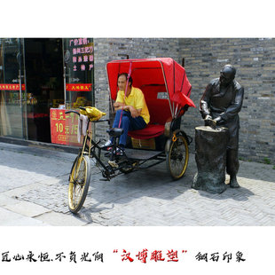 古代人物民俗民风玻璃钢雕塑制作铜雕古街商业街步行街室外摆件