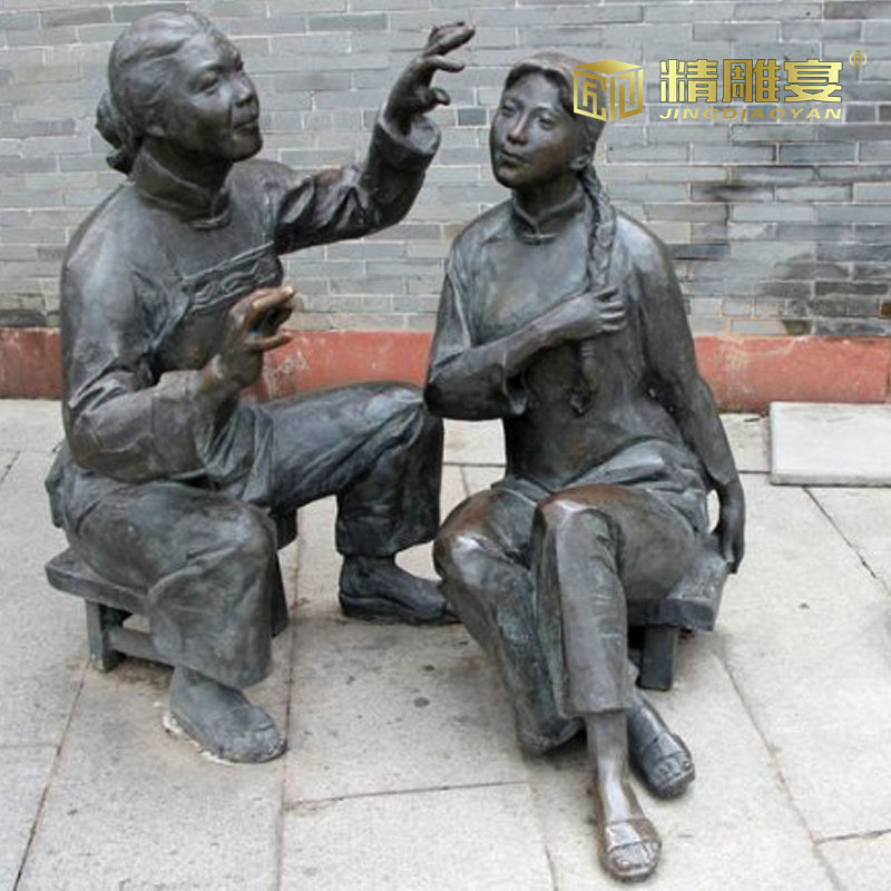 古代人物民俗小品玻璃钢制作户外城市景观园林广场小品景观雕塑