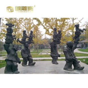 民俗民风潼关背芯人物传统文化铜雕制作玻璃钢户外公园小品雕塑