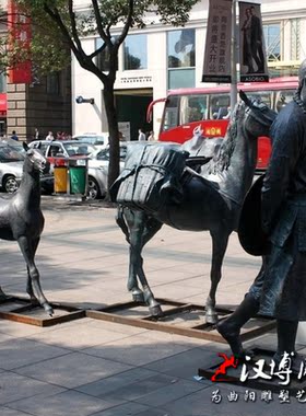 玻璃钢古代人物雕像园林景观