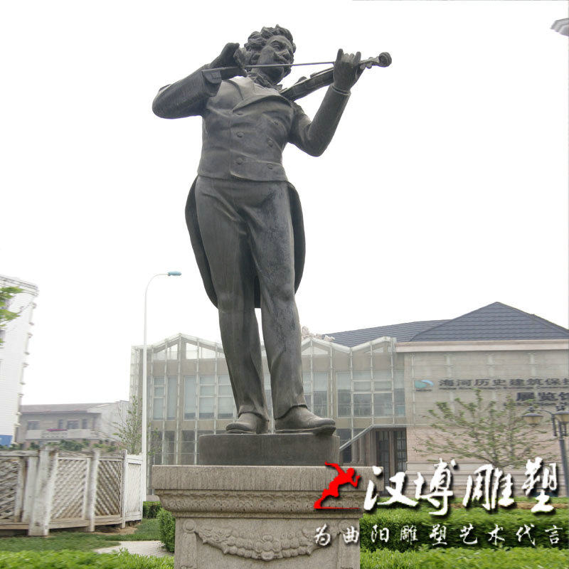西方名人艺术家约翰雕像小提琴演奏雕塑定制铸铜玻璃钢雕塑广场