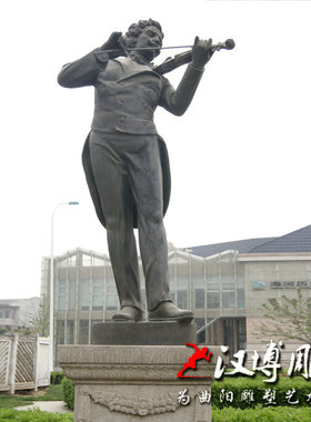 艺术家雕像小提琴玻璃钢铸铜