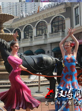仿真美女彩绘商业街人物雕塑定制