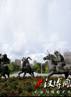 玻璃钢骑马士兵景区公园仿铜定制