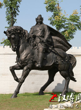 骑马雕像武将关羽园林景观定制