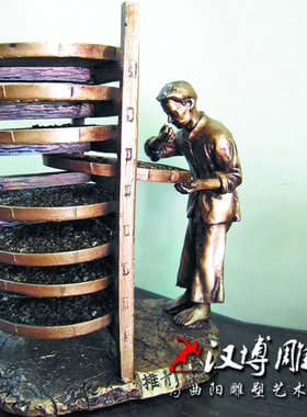玻璃钢茶文化民俗人物雕塑定制