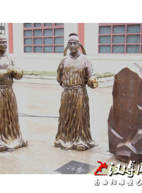 玻璃钢仿铜古代名人雕塑诗人白居易铜雕塑大型城市公园园林景观