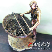 传统民俗茶文化主题雕塑玻璃钢摇青包揉制茶人物铜雕户外园林景观