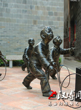 小孩玻璃钢儿童公园步行街仿铜