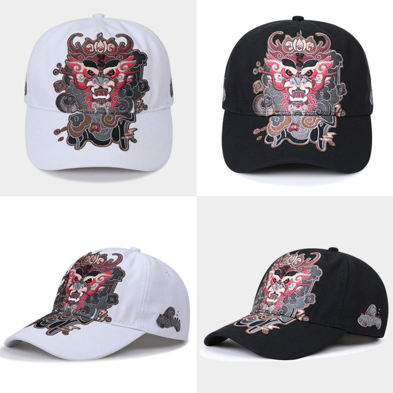 龙刺绣老虎头潮牌春秋休闲帽子