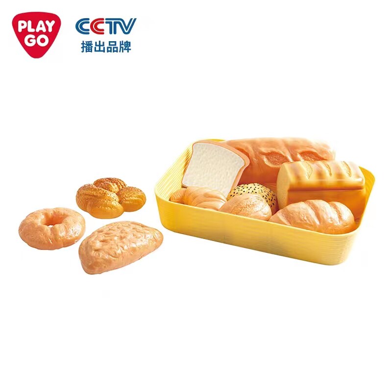 PLAYGO面包组合仿真食物早教儿童过家家益智点心包玩具道具