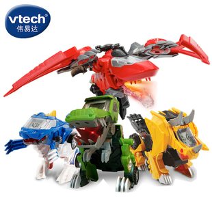 伟易达变形恐龙守护者系列机器人迅猛龙神兵小将赛车儿童声光玩具