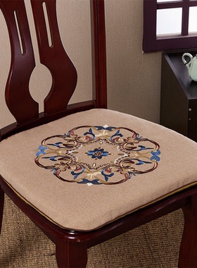 中式椅子坐垫四季通用防滑垫家用马蹄形餐椅垫可拆洗凳子座垫椅垫