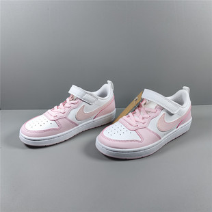 正品 耐克童鞋Nike Court Borough女童魔术贴休闲运动板鞋DV5457