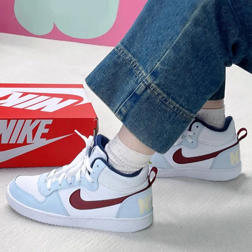 正品 Nike Court Borough 大童舒适百搭复古高帮板鞋 FV8122-161