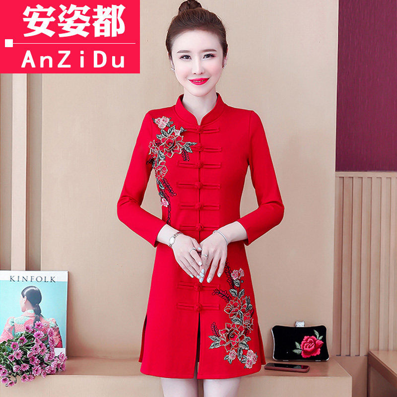 中国风复古盘扣汉服女装现代唐装改良版女春旗袍外套中式绣花上衣