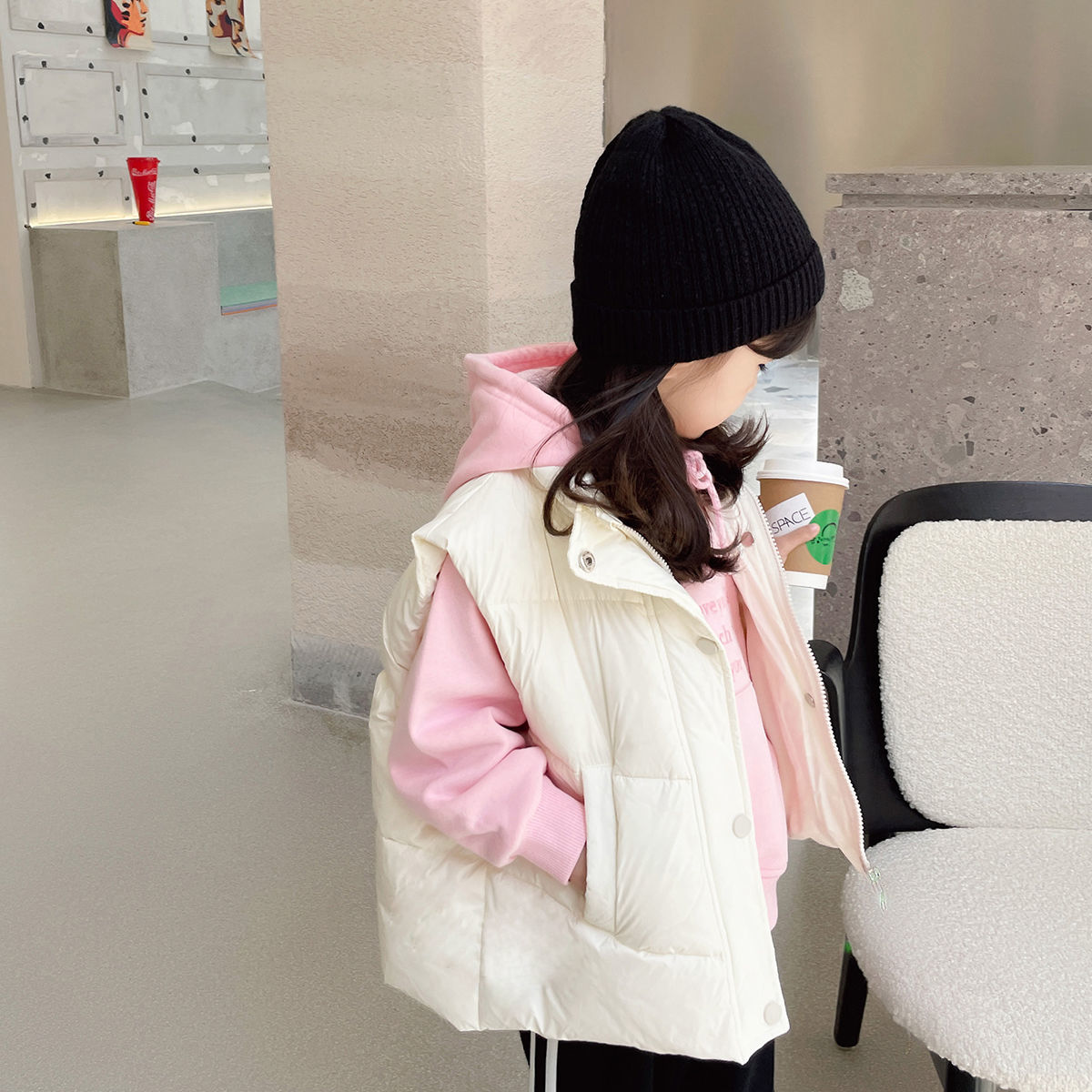 秋冬季女童马甲2026新款男童棉背心宝宝马夹儿童装保暖坎肩中大童